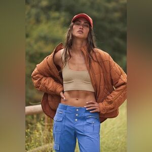 NWT FREE PEOPLE MOVEMENT Pippa Packable Puffer Jacket | Toasted Coconut $198 L